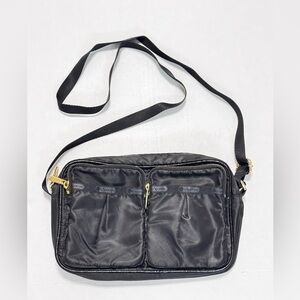 LeSportsac Zipper Handbag Crossbody Bag Black